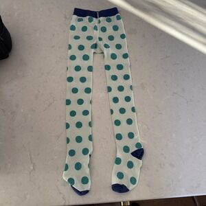 Girls MATILDA JANE Perfectly Paired Teal polka dot Tights size 8-10 BAG301A